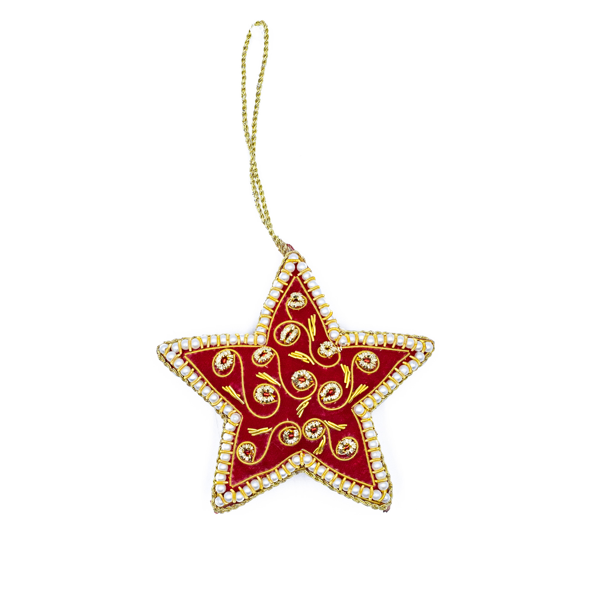 Fabric christmas decoration Star, Red